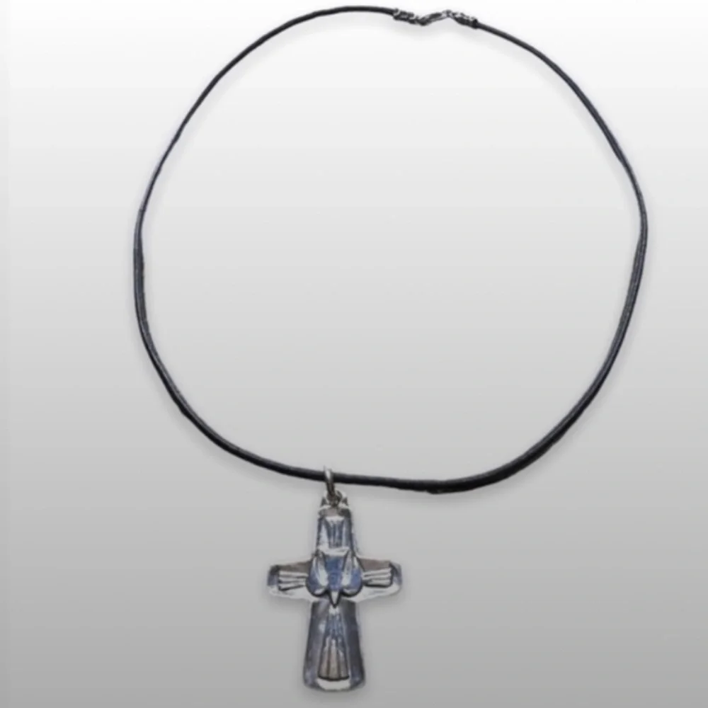 Handcrafted Cross Leather Cord - Picture 4 of 4
